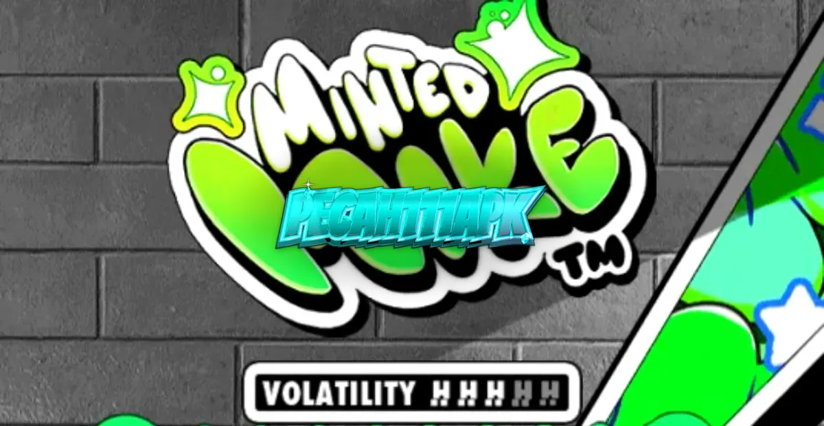 Tampilan visual slot Minted Mike dengan estetika grafiti neon